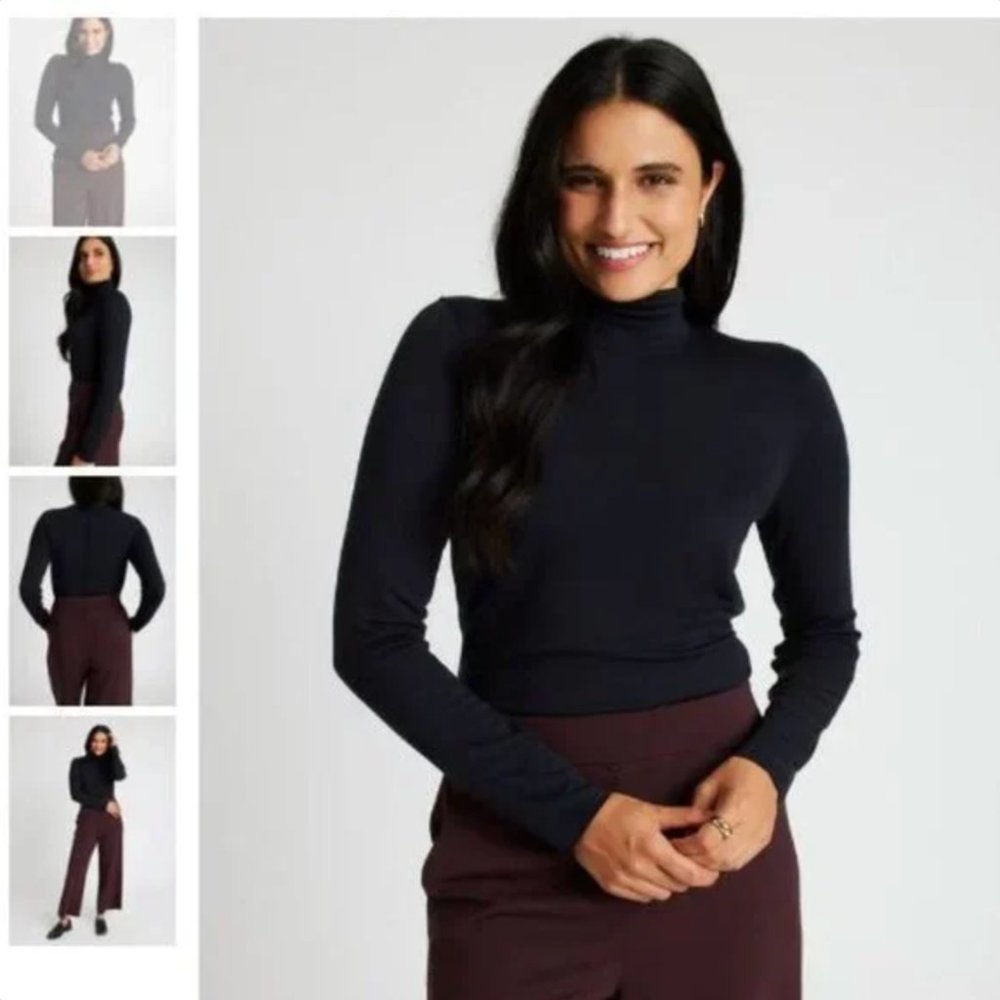 Kit and Ace Brushed Mock Neck Long Sleeve